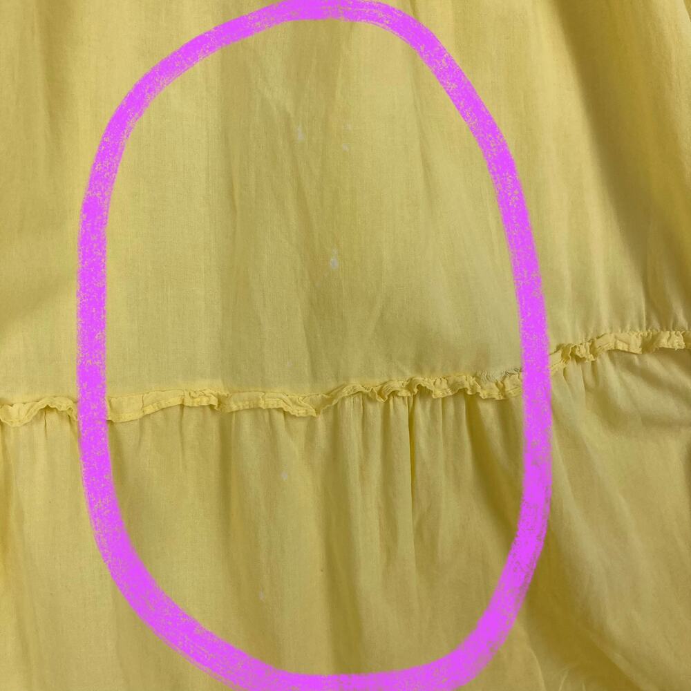 Speed Contral New York Milkmaid Dress Butter Yellow M? Lined Maxi Tiered Smocked - Picture 10 of 15